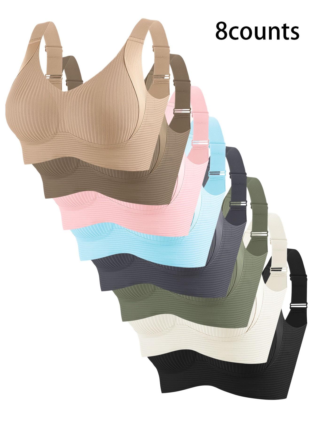 Women's Plain Wireless Bra Set, Comfortable Breathable Soft Innerwear, Max Support, Casual Daily Wear, All Seasons