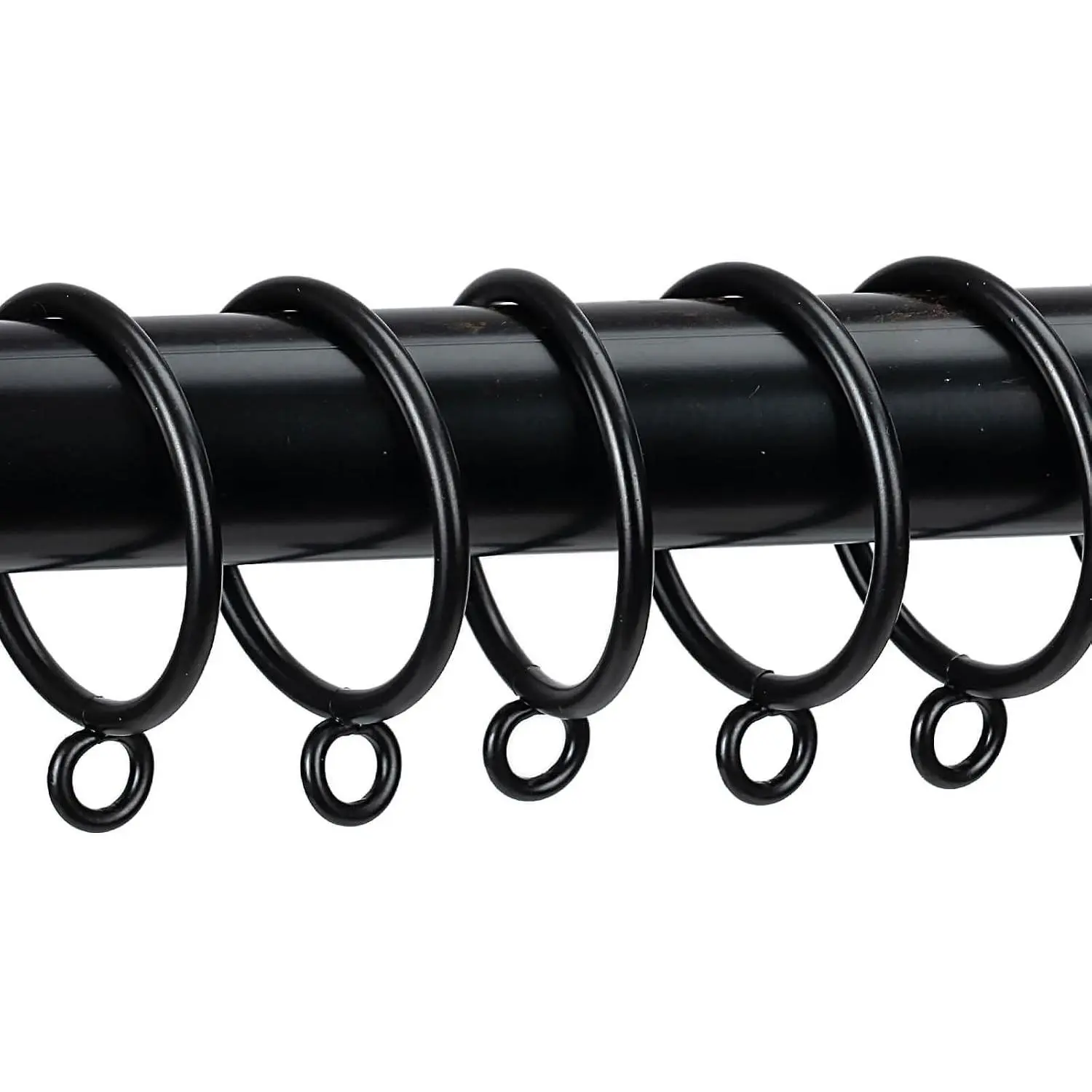 Curtain Rings with Eyelets Metal Eyelet Drapery Rings Inner Diameter 2Inch Curtain Rings for Hanging Pinch Pleat Curtain Pin Drape Hooks Black