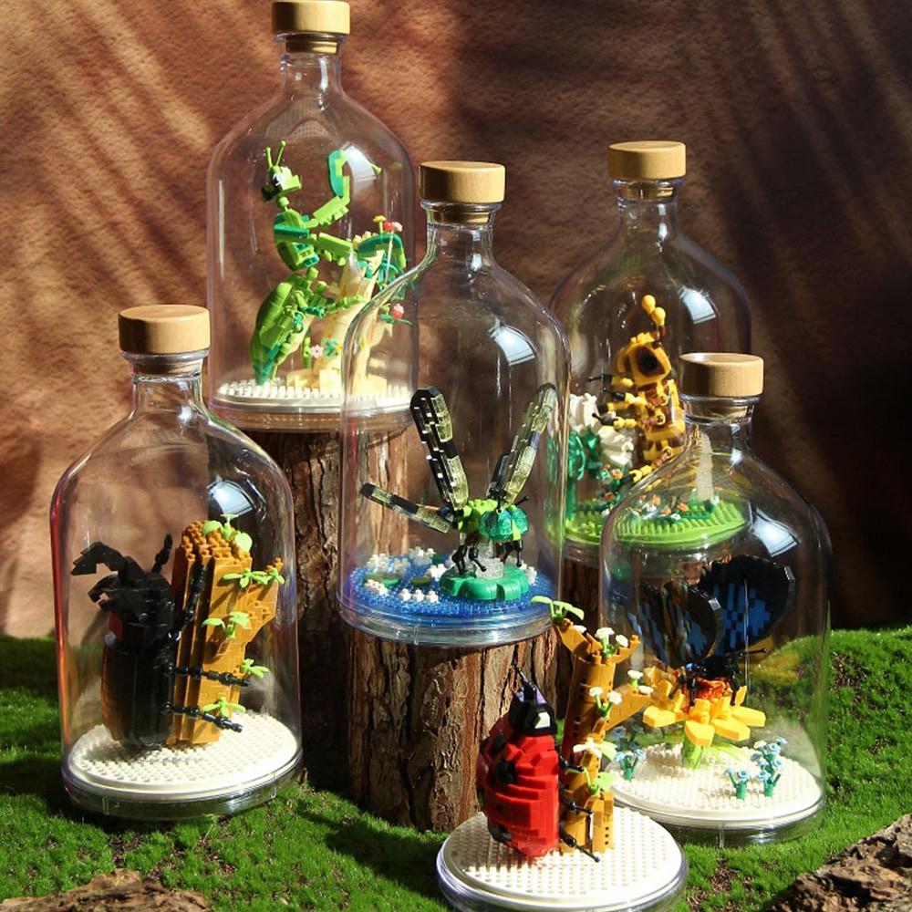 6-Insect Series Building Block Model Kit, Cute Animal Display Figures, Great Birthday and Holiday Gift for Collectors