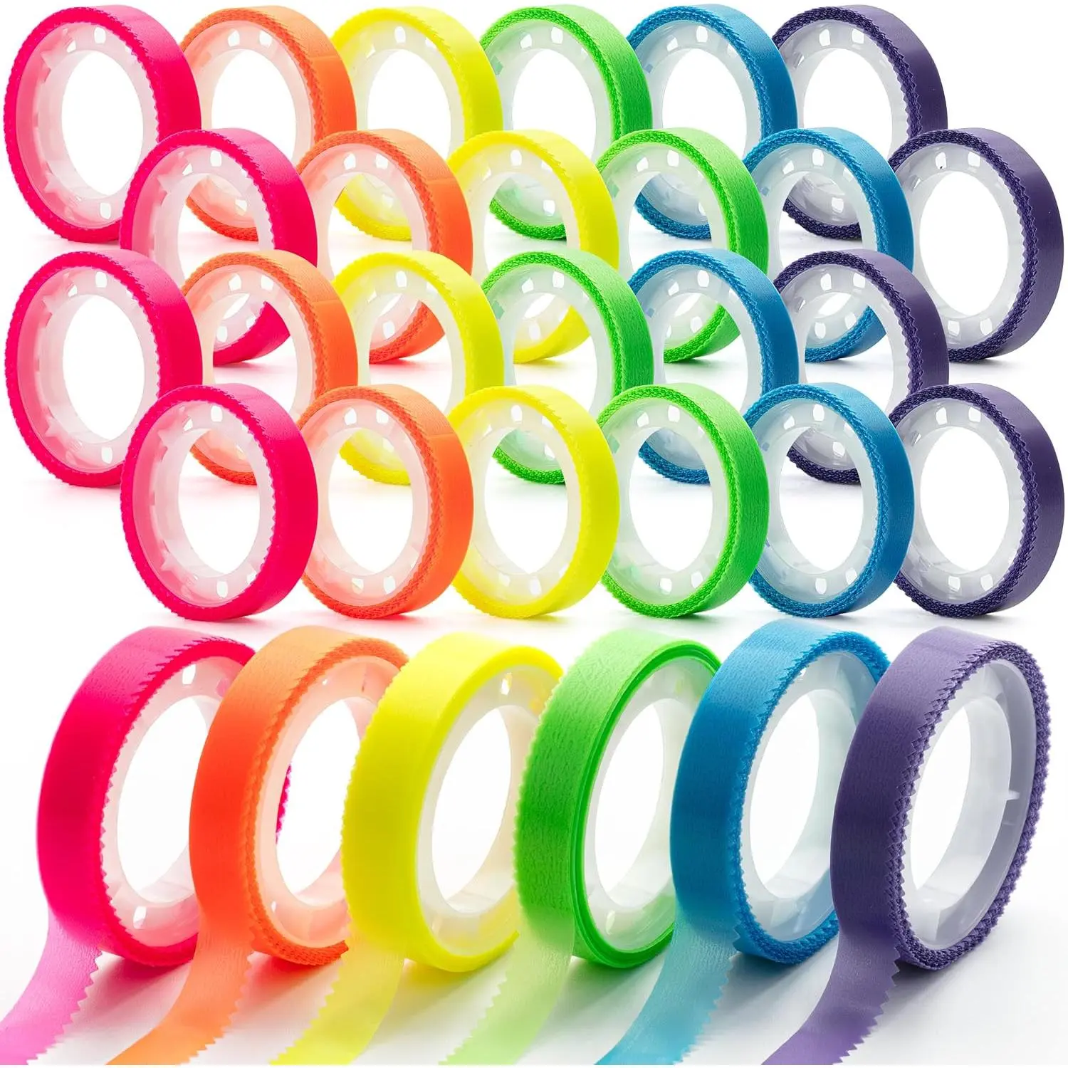 Removable Transparent Highlighter Tape Set, 24 Rolls (0.31" x 16.5 ft) with 6 Different Colors, Office Stationery for Books/Docs