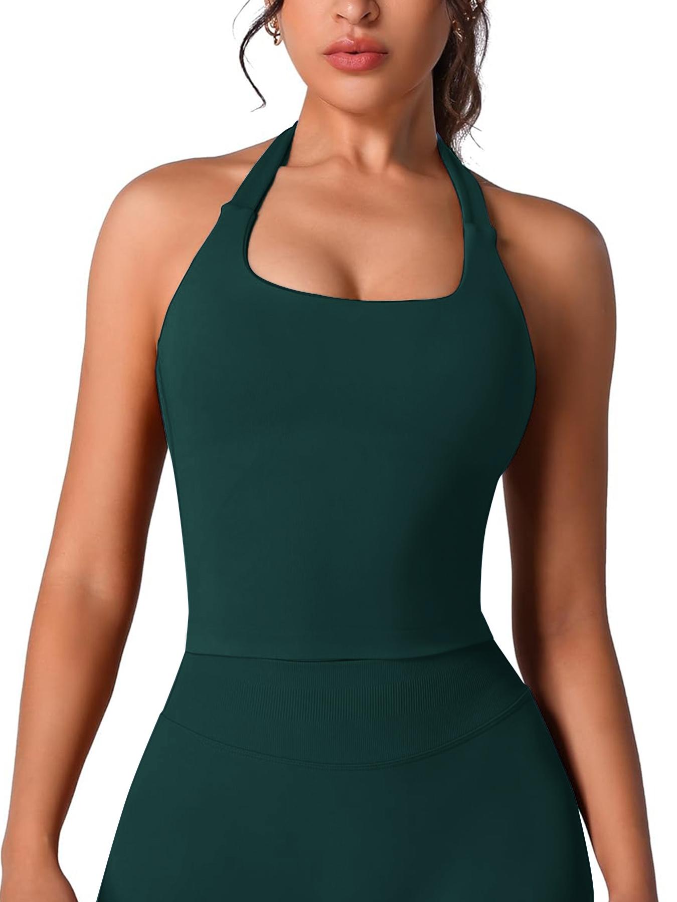 Two-Piece Set Women's Solid Seamless Crop Tank Top & High Waist Leggings Tracksuit Set Gym Sets, Sporty Casual Breathable Comfortable Outfits for Yoga Gym Workout Running, Ladies Sportswear for All Seasons