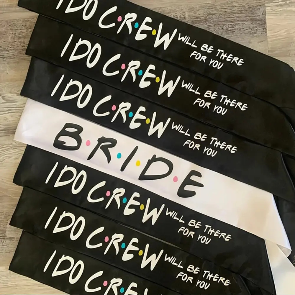 6pcs I Do Crew & 1pc Bride sash set, Party Supplies Set, Wedding Party Supply, Bachelorette, Hen Night, Bridal Shower, Wedding Decoration, Bridesmaid, Maid of Honor, Proposal Gift, Future Mrs, Bride to Be, Photo Props