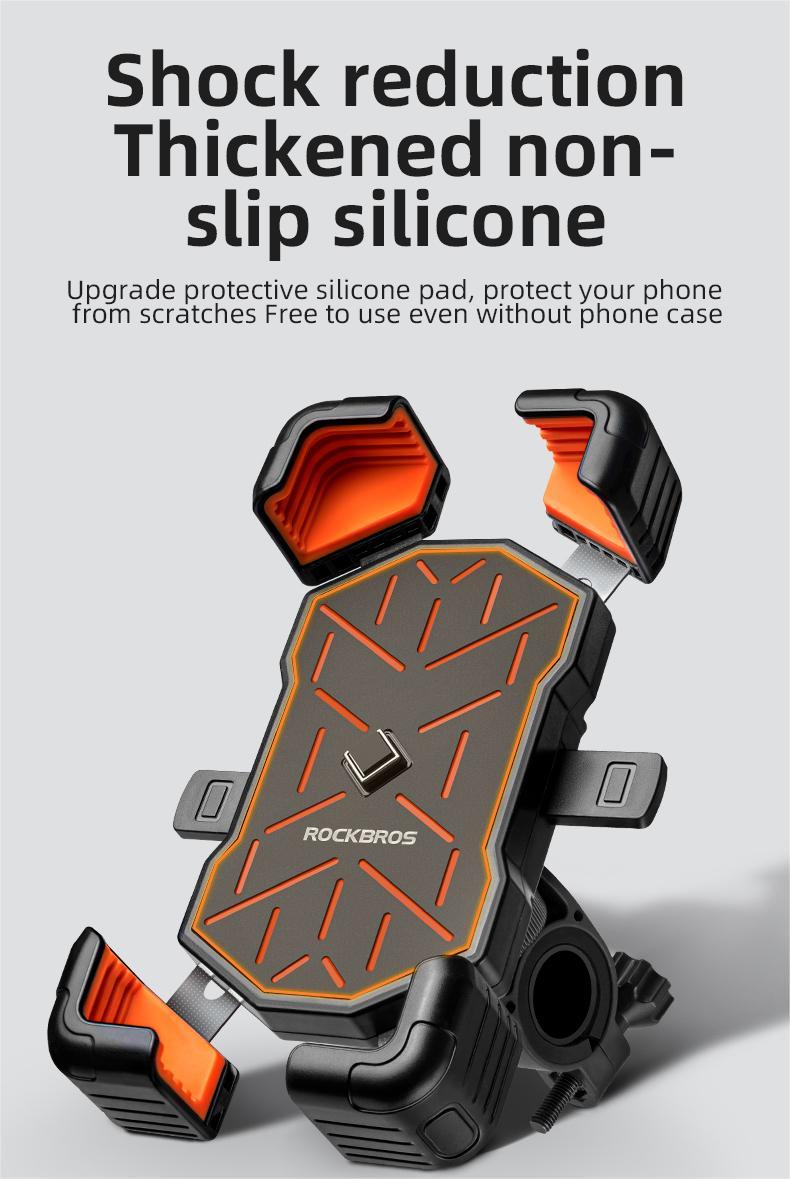 ROCKBROS Bike Phone Holder Mount, for 4.5''-7.1'' Phones, Quick Release Bike Phone Mount Handlebar Clamp, 360° Rotatable Bike Phone Holder