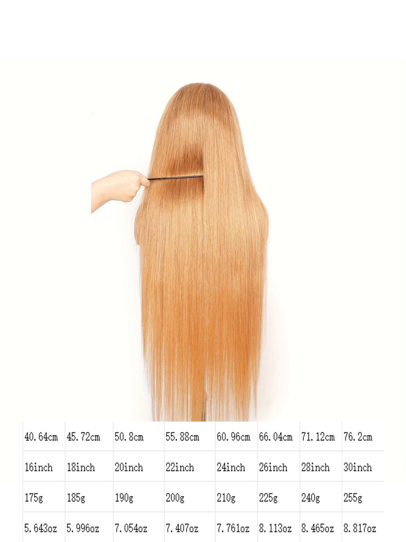 NEW !  Long 27 Inch Hair Straight Wig Golden 180% Density Honey Gold Lace Front Wig, Glueless Frontal Wig  main image 3
