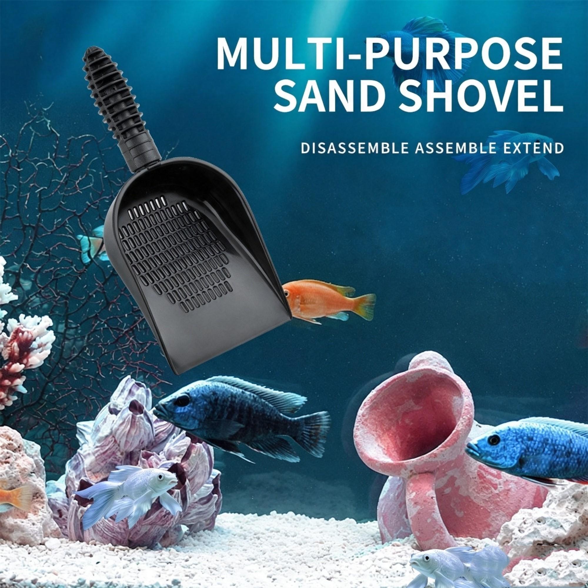 Multi-Functional Detachable Sand Sifter, Three-In-One Aquarium Bottom Cleaning Scoop, Reptile Substrate Cleaner, Cat Litter Scoop, Aquatic Decor Filter Tool
