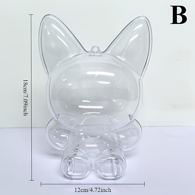 Fox and Bunny Blind Box Display Case - Clear PVC Dust-Proof Protective Box for Plushies & Figures, Cute Elf Collection Organizer, Desktop Decor for Kids & Adults, Compatible with WAKUKU (Box Only)