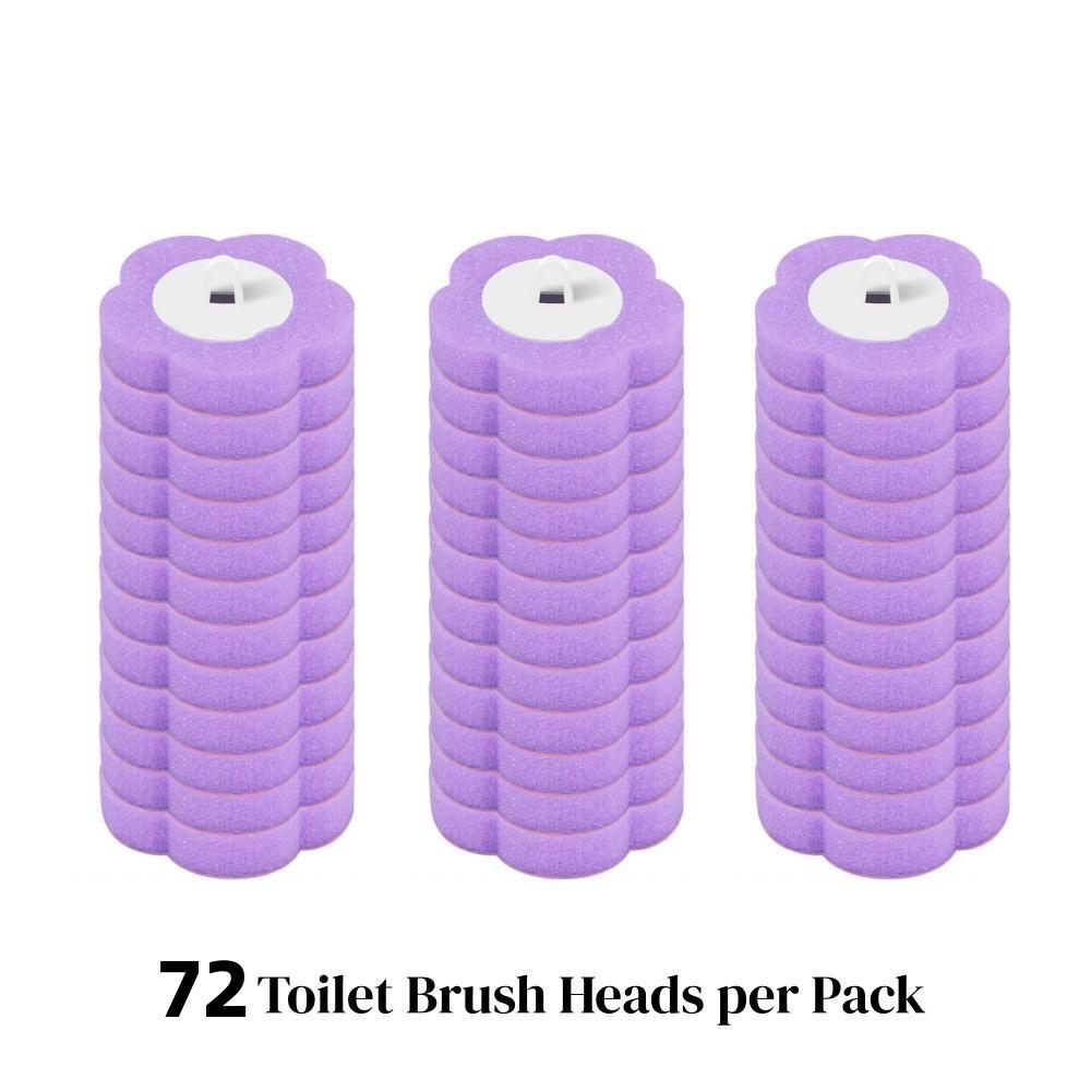 72 Pack Disposable Toilet Cleaning Brush Heads, Three Colors, Durable Plastic, Suitable for Home Outdoor Portable Use, No Handle Included
