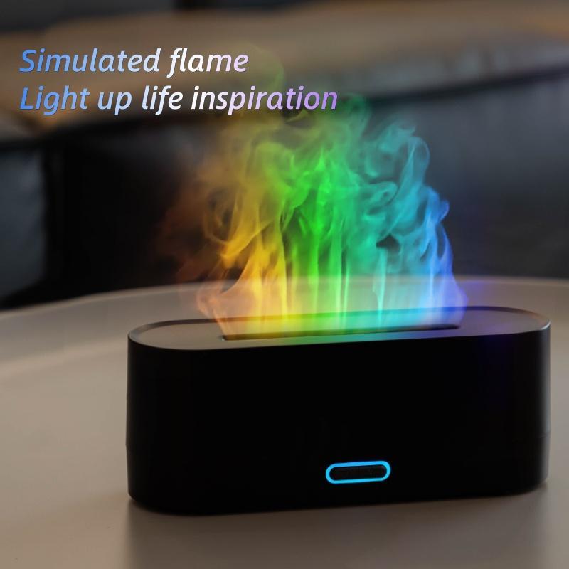 Colorful Flame Design Aromatherapy Diffuser, Desktop Humidifier, Suitable for bedrooms, offices, travel use, home decoration essential oil diffuser. Christmas and Halloween gift, Aroma Diffuser Humidifiers.