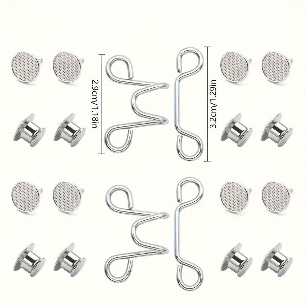 2-Pack Seamless Adjustable Jeans Buttons, Reusable Invisible Belt Tightener, Durable Metal, /, for Pants and Clothes