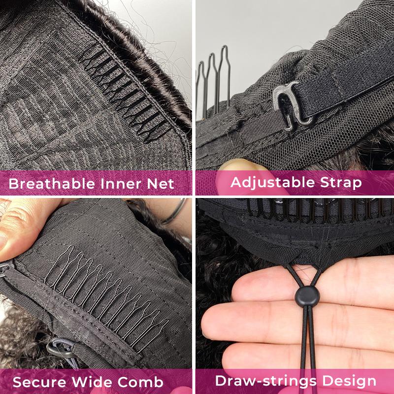 [WEAR GO HALF WIG] ISEE HAIR Wear Go 1B/30 Highlight Half Wig Water Wave Invisible Hairline Glueless Human Hair Wigs Seamless Flip Over Wig Natural Look Beginner Friendly #TikTokShopfalldealsforyou #Category Spotlight SpringStatements