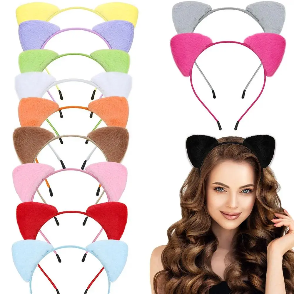 Furry Ears Headband, Cute Furry Cat Ears Hair Accessory for Women, Fancy Dress Cosplay Costume Party Use