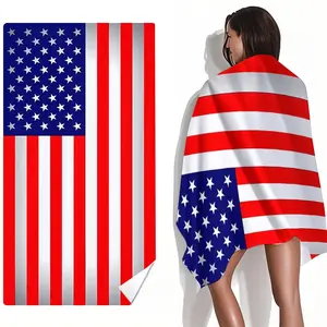 Extra Large Microfiber Beach Towel with Vibrant Flag Design, Quick Dry, Lightweight, Perfect for Travel, Swimming, Yoga, Camping, Gym, Holiday Gift