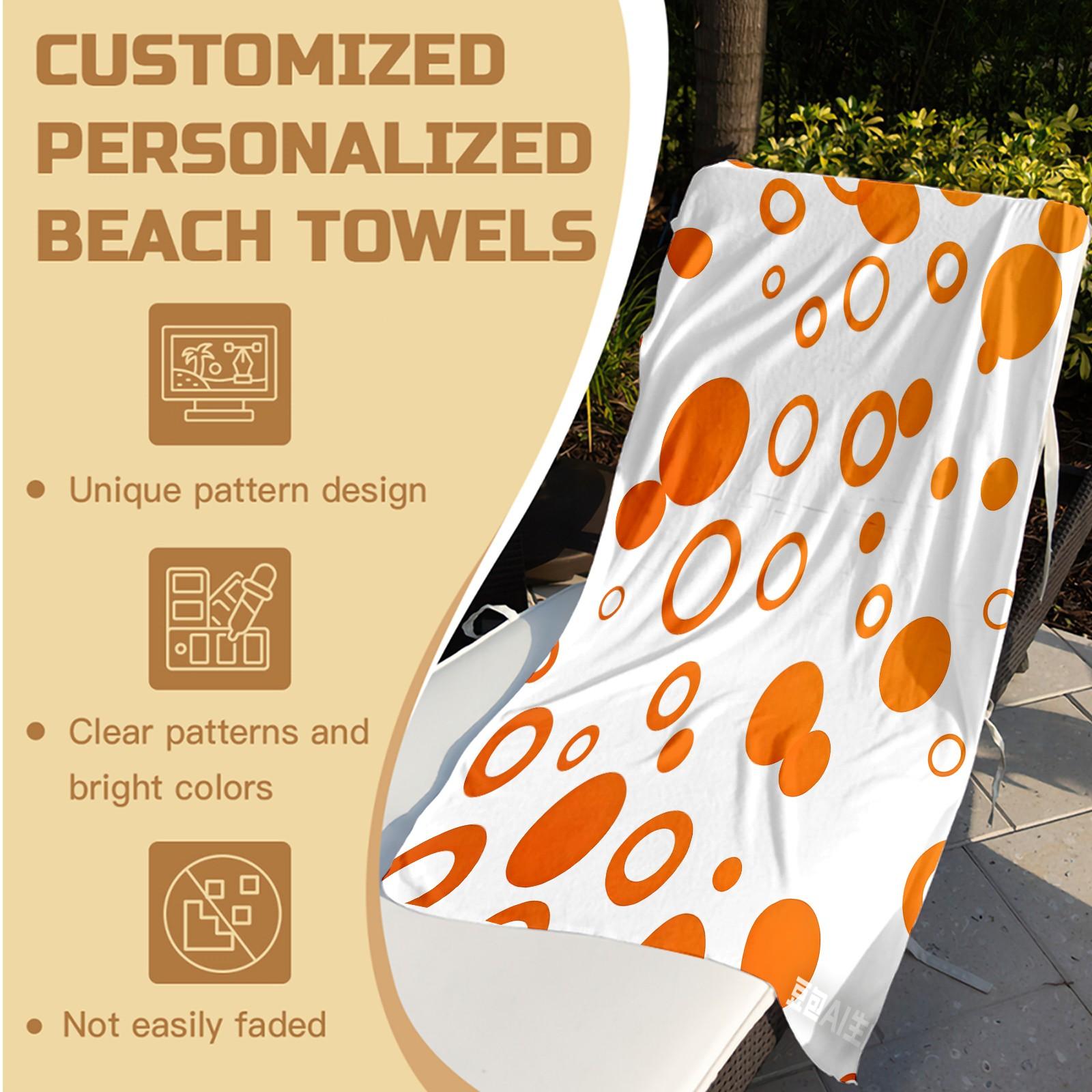 Macaron Colorful Polka Dot Beach Towel, Microfiber Quick Dry Absorbent Sand Free, Ideal for Summer Beach Pool Vacation