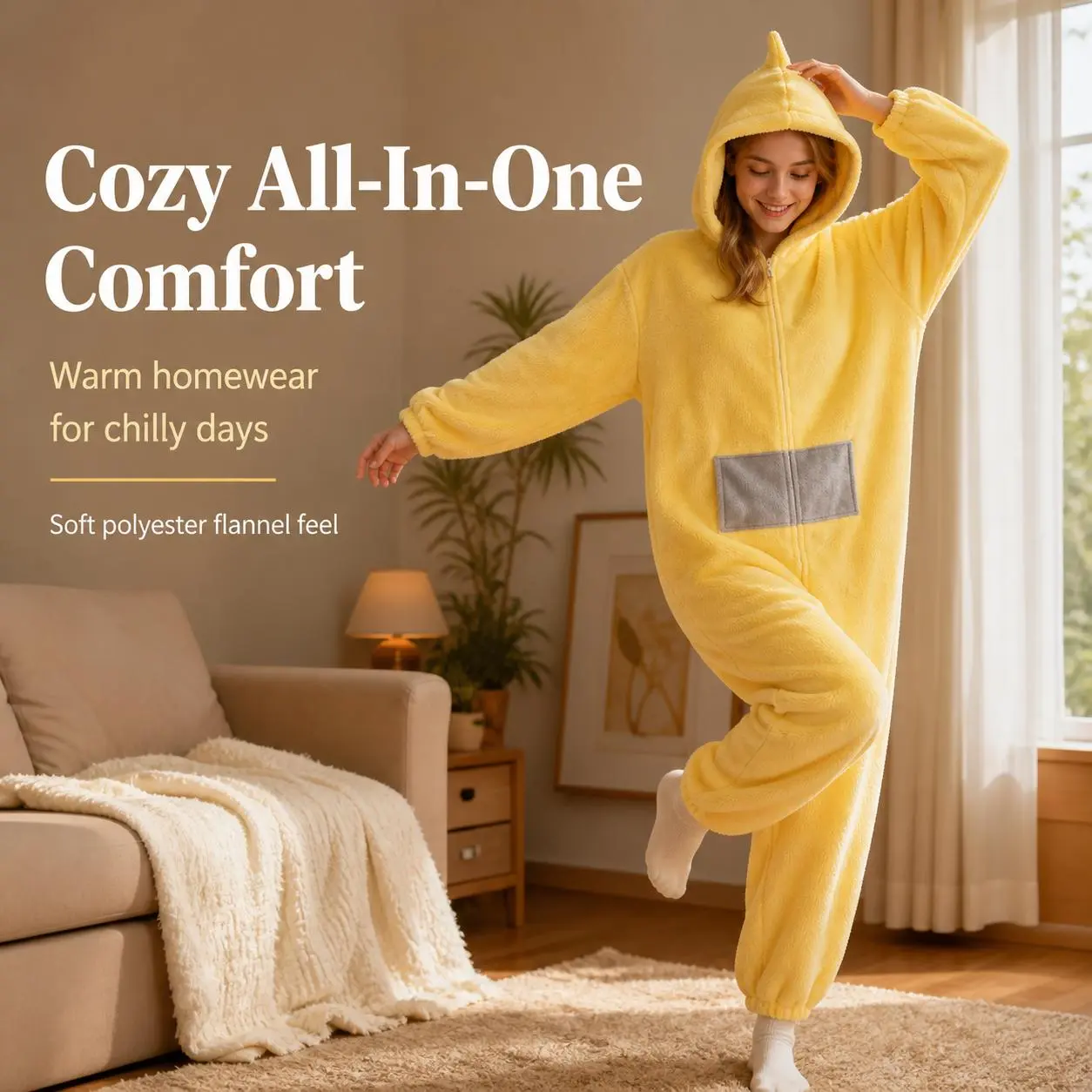 Teletubbies Onesie Costume Adult Flannel Cartoon Jumpsuit Cosplay Pajamas Unisex Couples Matching Outfit Halloween Party Cute Loungewear