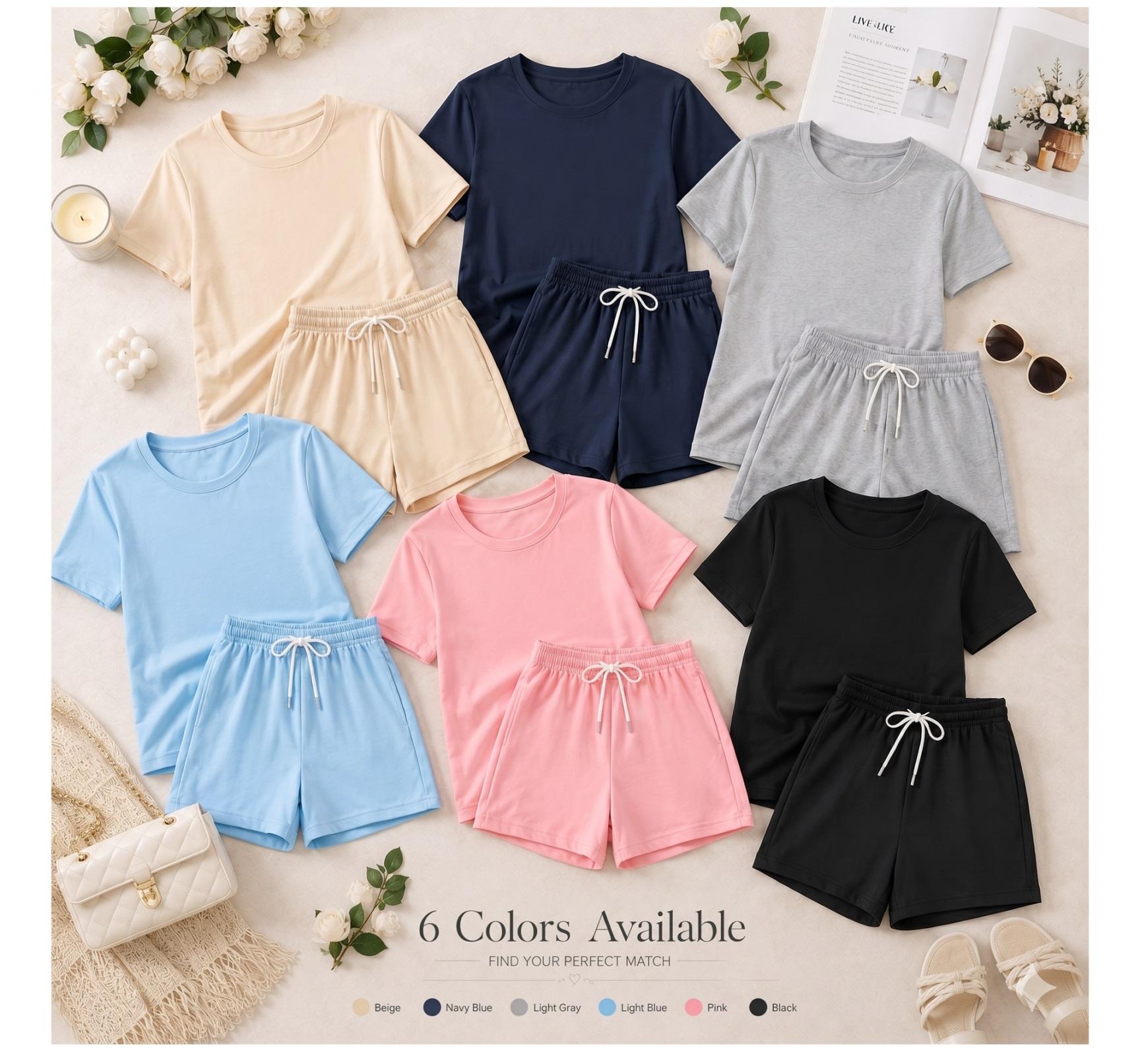 Women's Jesus The Way The Truth The Life Graphic Short Sleeve T-Shirt And Shorts Set, Casual Summer Two-Piece Outfit With Crew Neck Top And Drawstring Waist Shorts For Daily Wear