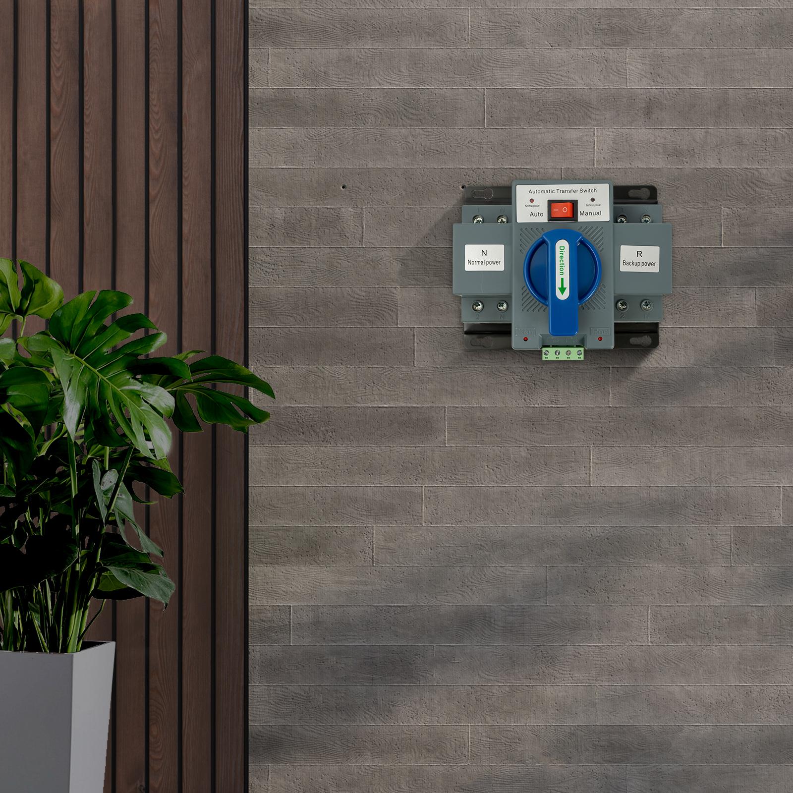 Double Power Automatic Change-over Switch 63A 2-Second Switching CE Certified Manual/Automatic for Home Office Elevator