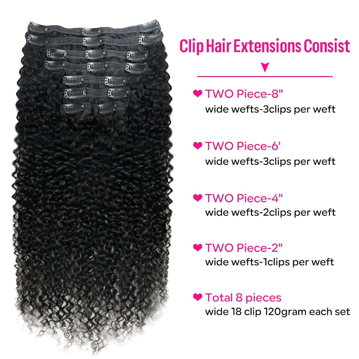 Tahikie Curly Clip in Hair Extensions Seamless Burmese Curly PU Clip ins Real Human Hair 8pcs Per Set With 18 Clips 120g / pack For Women Brazilian Real Human Hair Body Wave/ Deep Wave / Yaki Straight / Kinky Straight Natural Black  TikTokShopBlackFriday