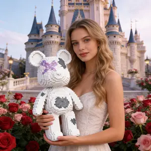 Crystal Broken Bear 3D Puzzle Building Block Ornament, Perfect for Home Office Decor, Ideal Gift for Holidays & Parties