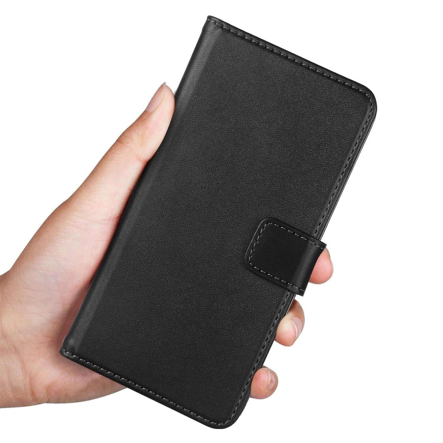 Mobile Phone Case For Huawei P30 Lite Pro, With Kickstand PU Leather Card Slot Black Wallet Flip Protective Phone Case Cover