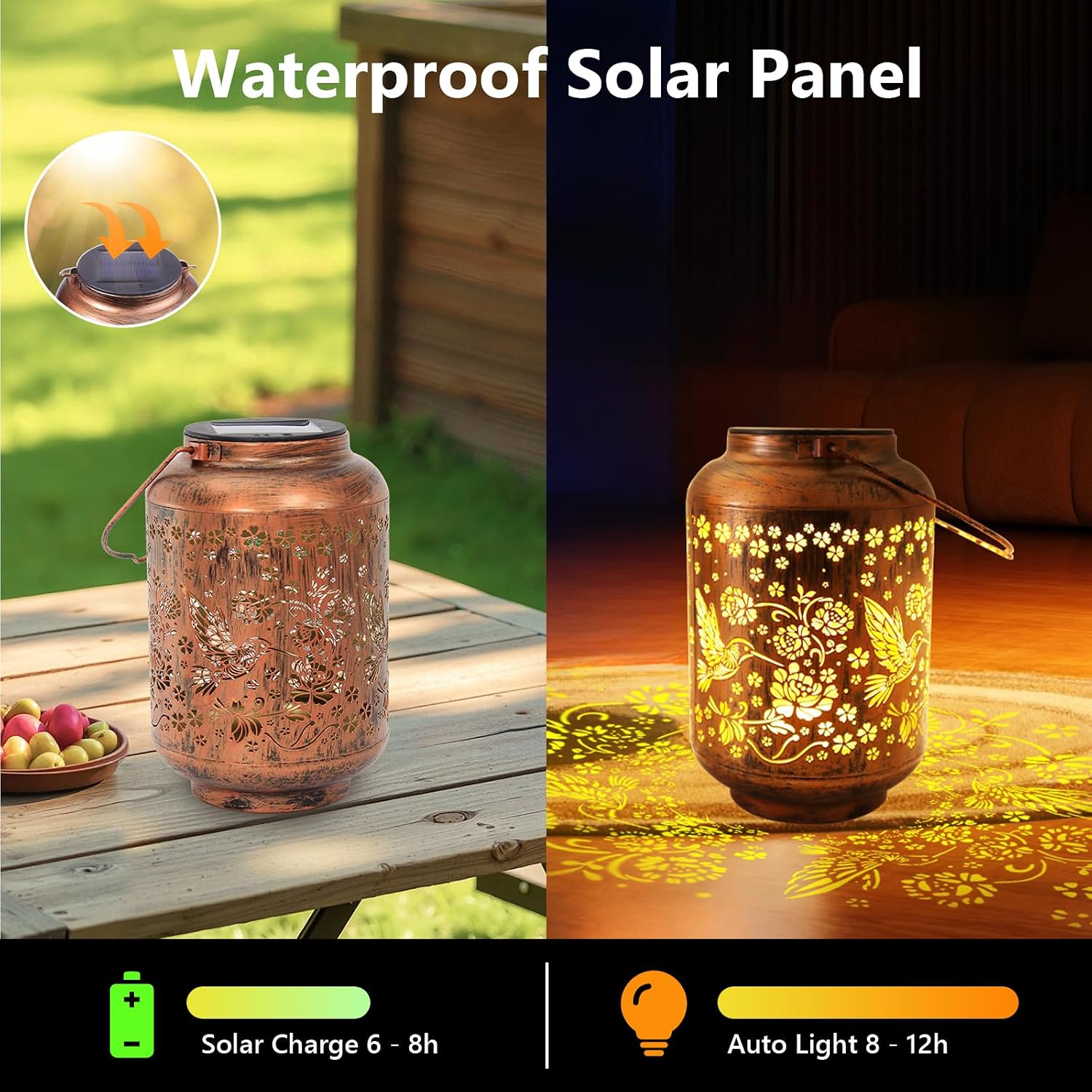 Solar Lantern Outdoor, Hummingbird Solar Light for Grave Cemetery Decor,  Garden Yard Solar Lights, Heavenly  for Mom Grandma Women  Mother Day, Memorial Day, Christmas