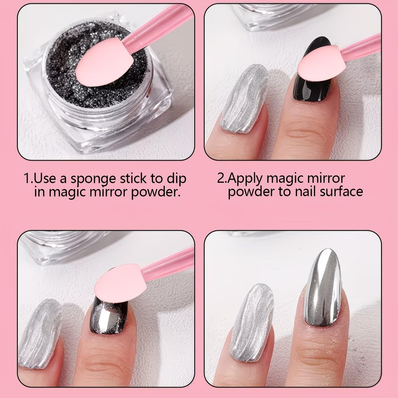 50pcs Multifunctional Nail Sponge Magic Wand Dual-Head Sponge Brush Gradient Nail Brush Hand Nail Art Tool