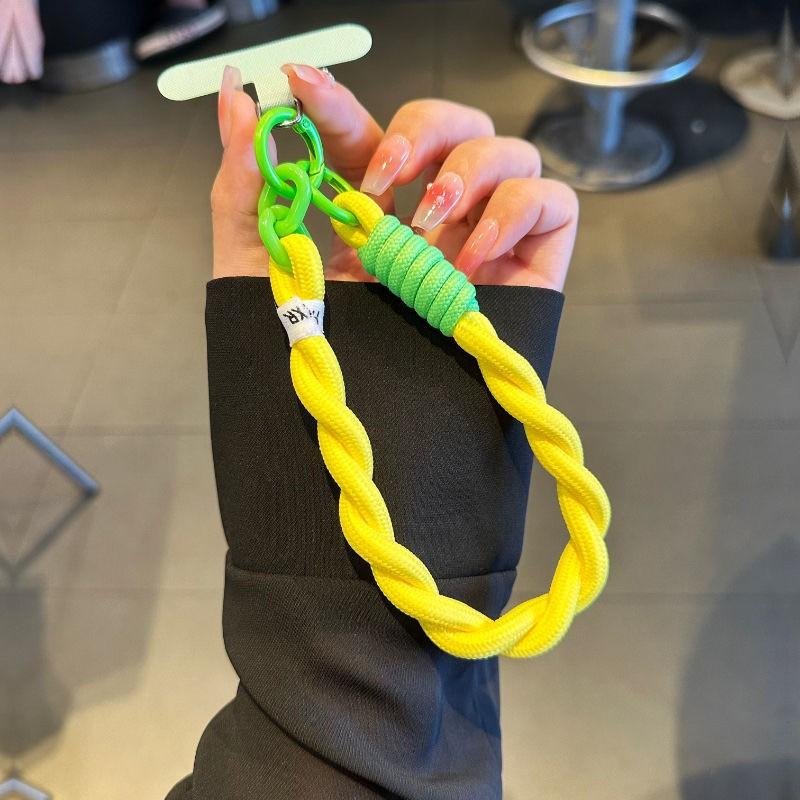 New Fashion Women's Creative Handmade Braided Phone Strap, Short Wrist Band, Durable Cute Fresh Look, Mobile Accessory
