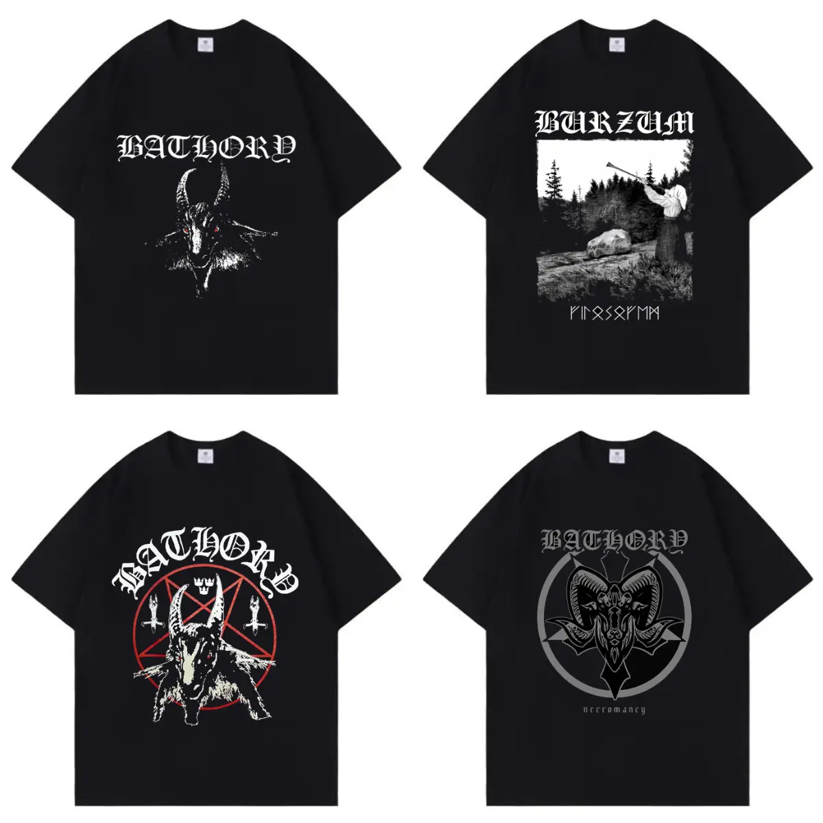Fashion Bathory Cool Pattern Casual Pure Cotton Tshirt,Unisex Classic Tops,Oversized Streetwear Summer Tee,Vacation Outfit,Best Holiday Gift for Fans Halloween INS