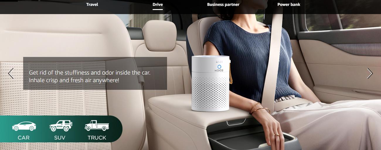 KOIOS 2 Packs Portable Air Purifier Gifts H13 True HEPA Filter for Desktop Office Car Pets with USB Cable, Small Air Cleaner, Night Light, Timer, Remove Smoke, Dust, Odors, Pollen Household Appliances, Quiet Operation, 3 Fan Speeds, 3-Stage Filtration