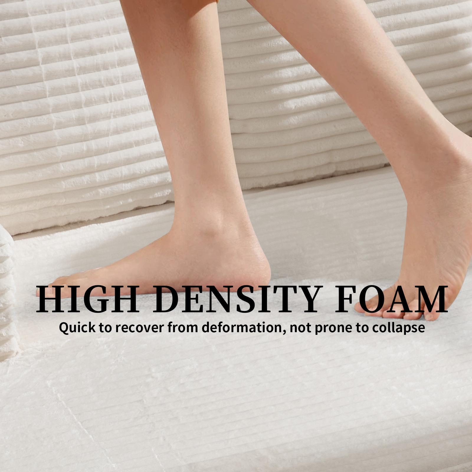 [SpringStatements] Boneless Chaise Lounge, Upholstered Sofa Bed with Throw Pillows and Armrests, No Assembly Required, Indoor Sleeper Chair- Luxurious Plush Corduroy Chair Bed for Living Room