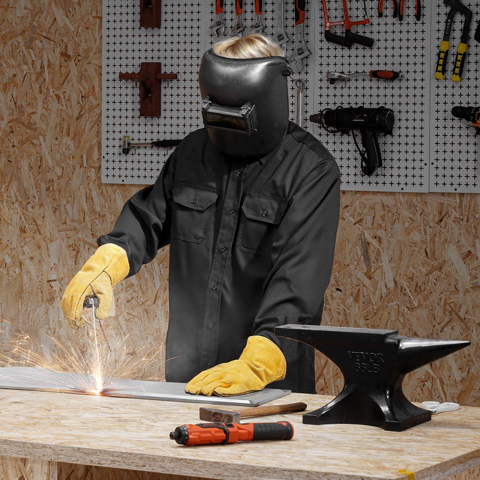 VEVOR Flame Resistant Welding Jacket, 7oz.FR Shirts for Men, Machine Washable Cotton Heat-Resistant Welding Shirt, Meets ATPV 9.2 Cal/cm² Arc Rating - XL Size