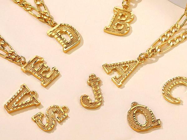FindChic A-Z 26 Letters Double Layer Choker Necklace Set Alphabet Initial Name Lariat Chain Minimalist Pendant Seperated Chain Everyday Jewelry For Women