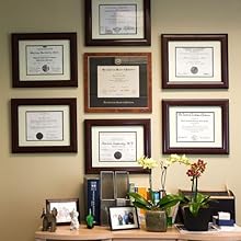 [Graduation Gifts]8.5x11 Diploma Frame with Black over Gold Mat or Display 11x14 Document without Mat, UV Protection Acrylic, Mahogany with Gold Beads