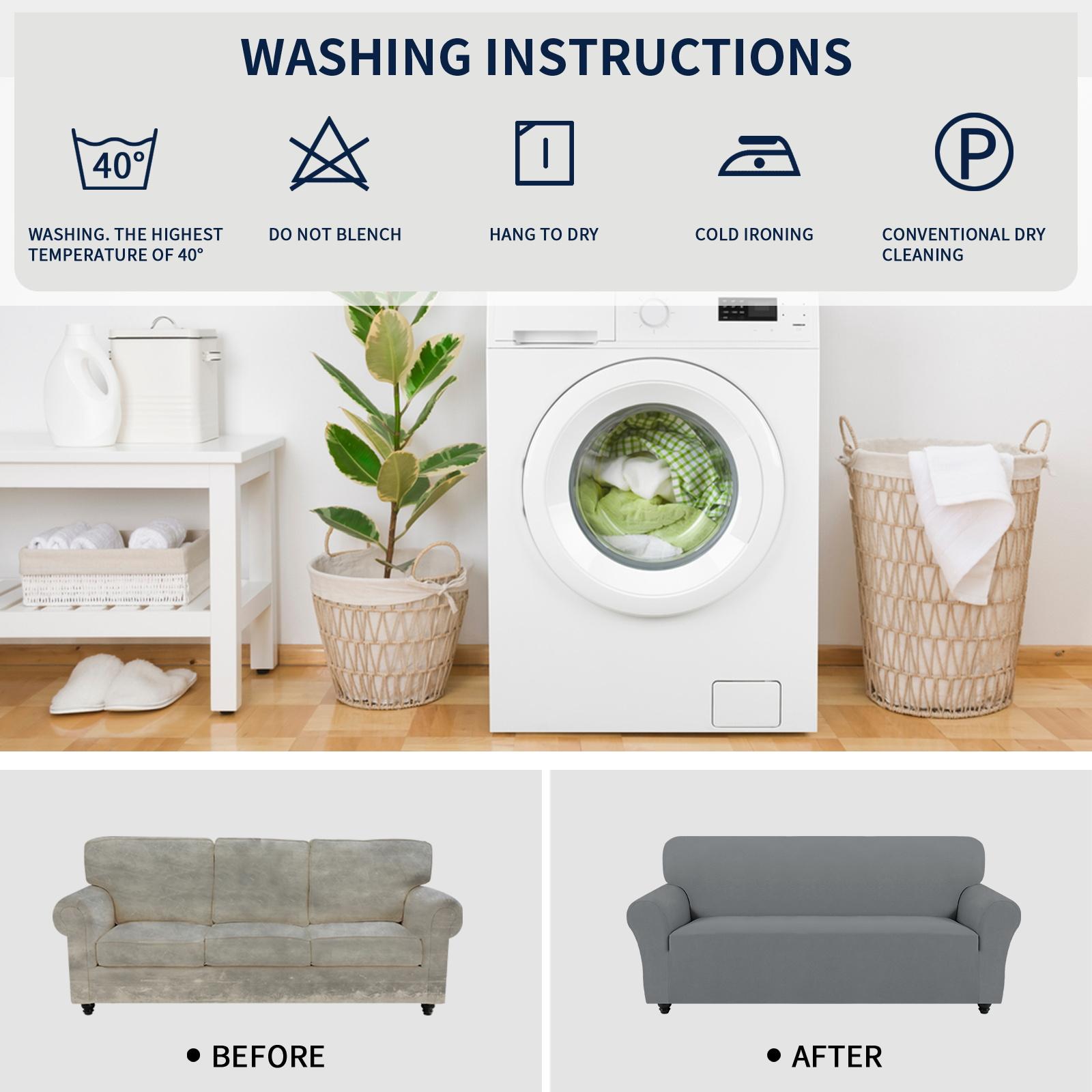 PureFit Dual Waterproof Couch Cover Slipcovers for Couch, Stretch Non Slip Fleece Sofa Covers Washable, Leakproof Furniture Protector for Kids, Pets, Dog