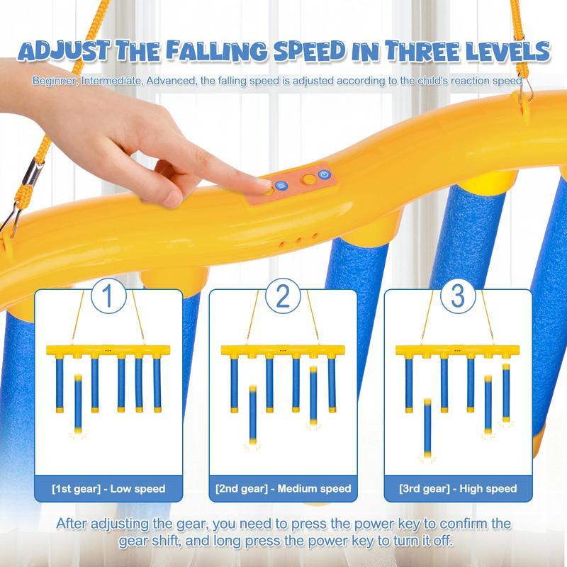 Reflective Drop Stick Challenge Game Set, Hand-Eye Coordination Speed Test Training Toy, Perfect Christmas Gift for Kids & Adults