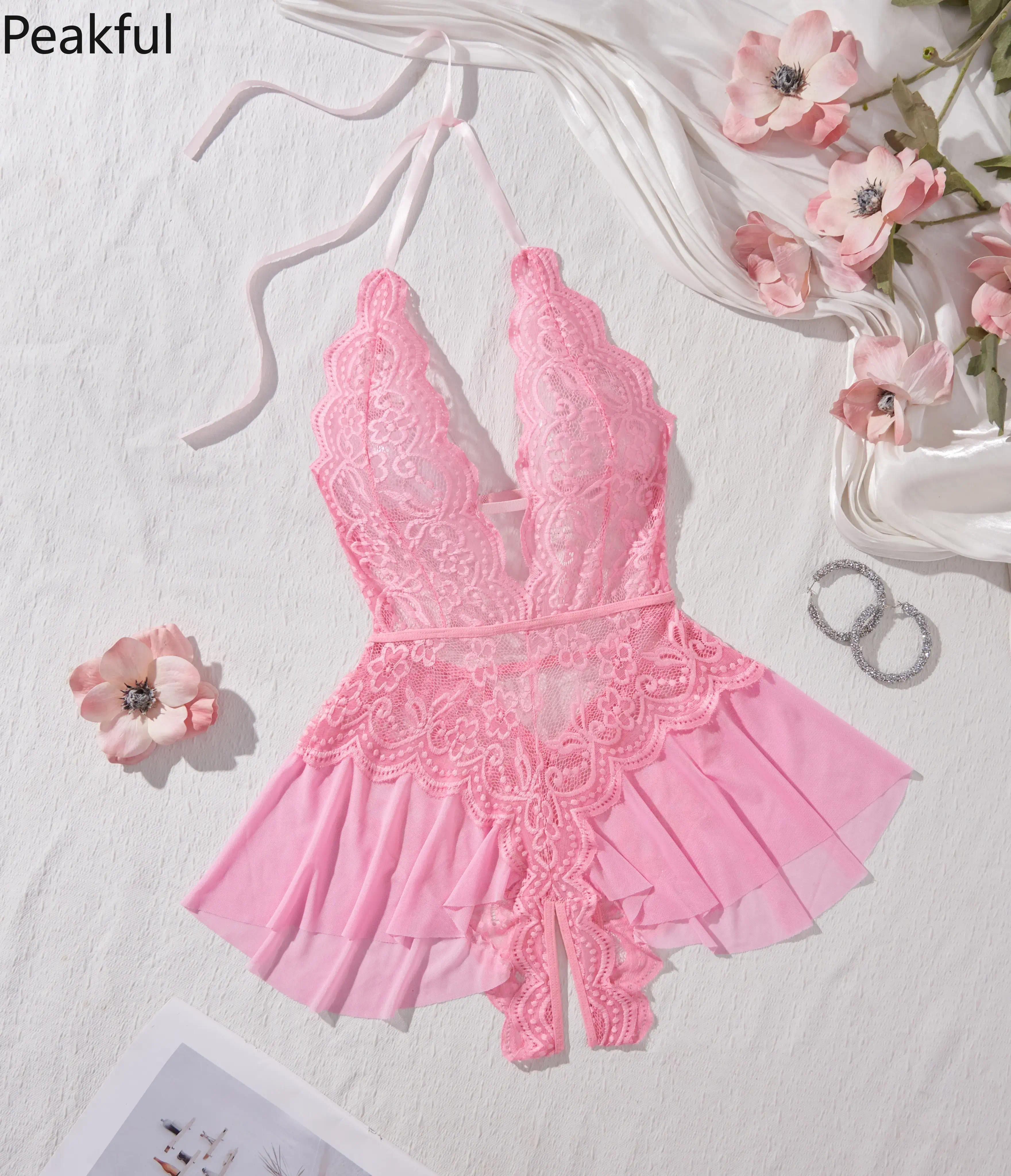 Women's Solid Color Lace Teddy Bodysuit, Trending Elegant Sleeveless Lingerie, Breathable Push-Up One-Piece Underwear for Ladies, soft skin-friendly fabric, perfect for daily loungewear, all-season pajama wear, dating nights and casual intimate styling