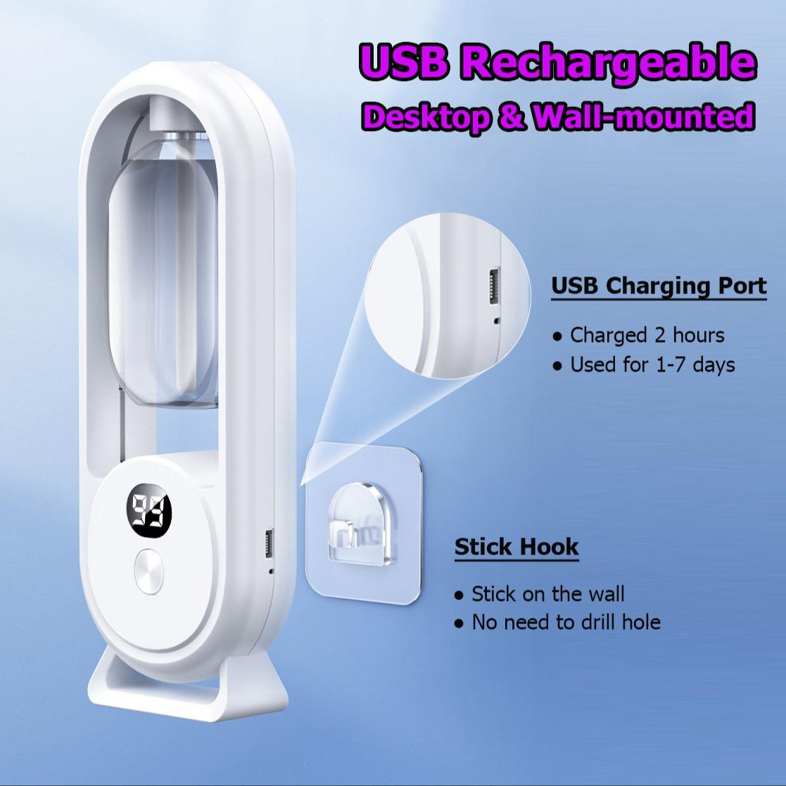 Home Aromatherapy Mist Maker with Dual Aromatherapy Function, Includes 3 Essential Oils, Timer-Controlled Automatic Spray with 5 Spray Modes, USB Charging, Long Battery Life for Multi-Scene Use