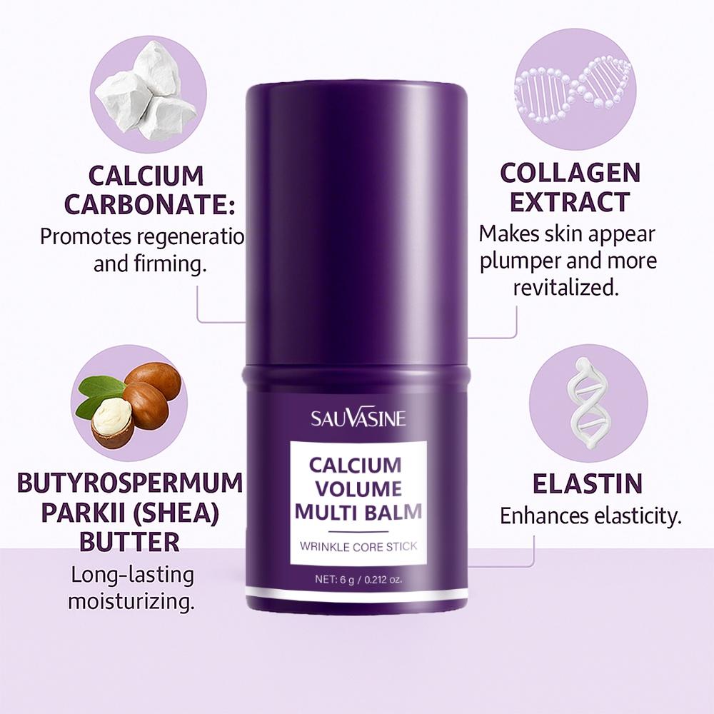 Calcium Volume Multi Balm, Collagen All-in-One Moisturing Stick, Collagen Boosting, Wrinkle Smoothing, Firming & Eye Hollow Plumping Eye Treatment,Hydrating, Anti-Aging & Travel Friendly , Anti-aging Skin Care Stick for Eyes, Neck, Face, 6g