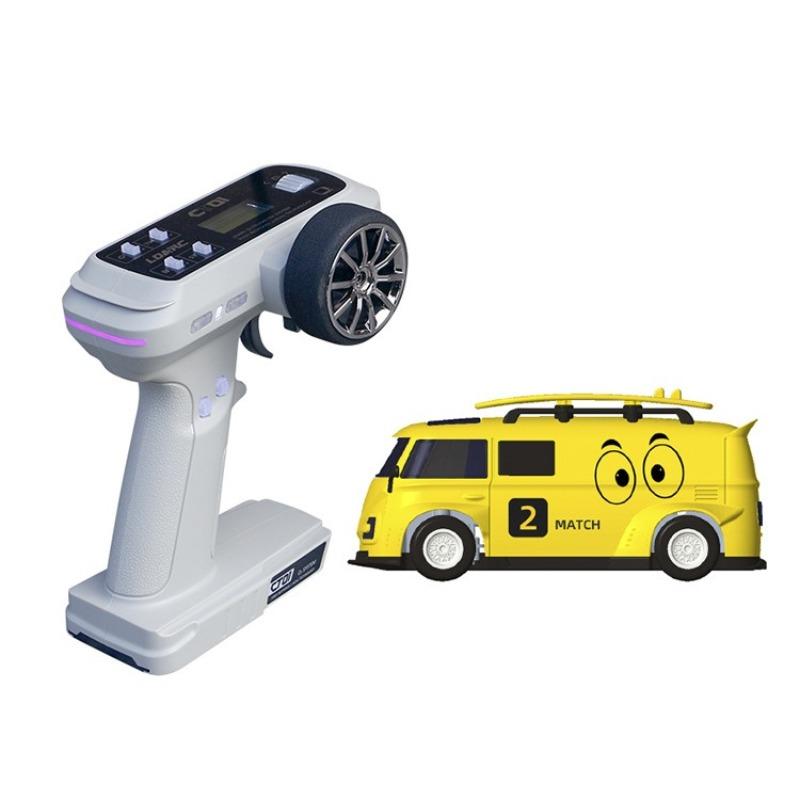 LDARC V64 Desktop Micro RC Car Classic Retro Mini Van 1:64 Scale Full Proportional Control Indoor Racing Toy for Hobbyists