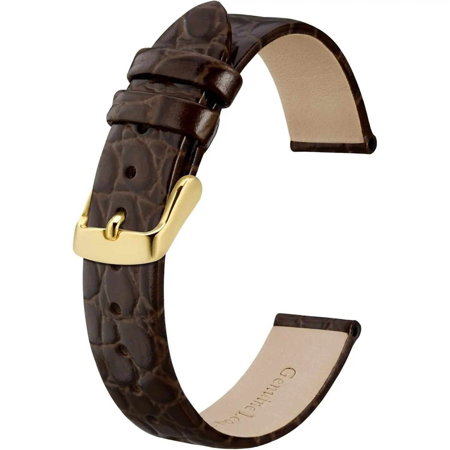 Watch Straps for Women, Crocodile Pattern Leather Thin Watch Replacement Bands, 8mm 10mm 12mm 14mm 16mm 18mm 20mm