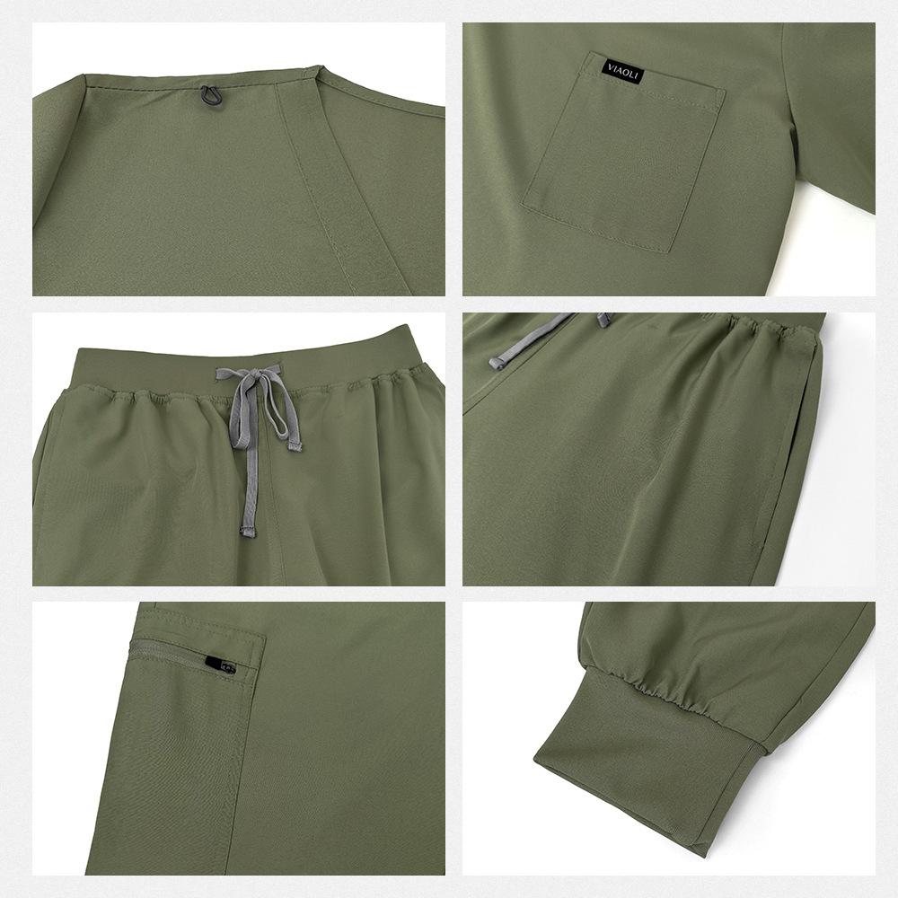 Comfortable Leisure Care Center Daily Practical Work Clothes Set Women Unisex Doctor Hospital Uniform Top Jogger Pants Veterinary Nursing Uniforms