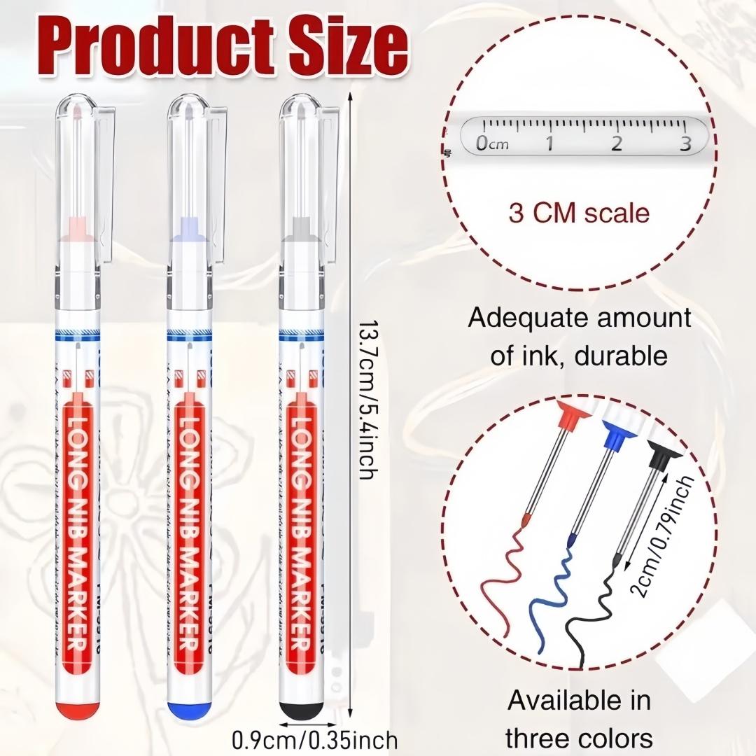 Long Marker Pen, 20pcs/set Waterproof Marker Pen, Multipurpose Deep Hole Marker Pen for Metal, Ceramic, Glass, Leather, Film, Art Markers, Permanent Drawing Markers