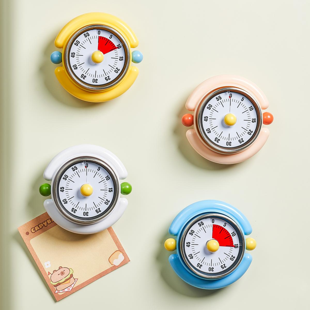 Kitchen Must-Have! Visual, Time Management Timer, 60-Minute Mechanical Magnetic Stainless Steel Timer, Visual Countdown Reminder for Kitchen Cooking & Student, Kitchen Egg Timer