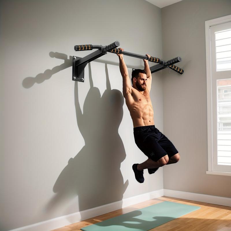 Professional Wall Mounted Pull Up Bar | 500KG Max Load, All-in-One Home Gym Station with Hanging Straps, Suitable for Strength Training, Pull-Ups, Dips & Full Body Stretching – Solid Black, Commercial Fitness Equipment