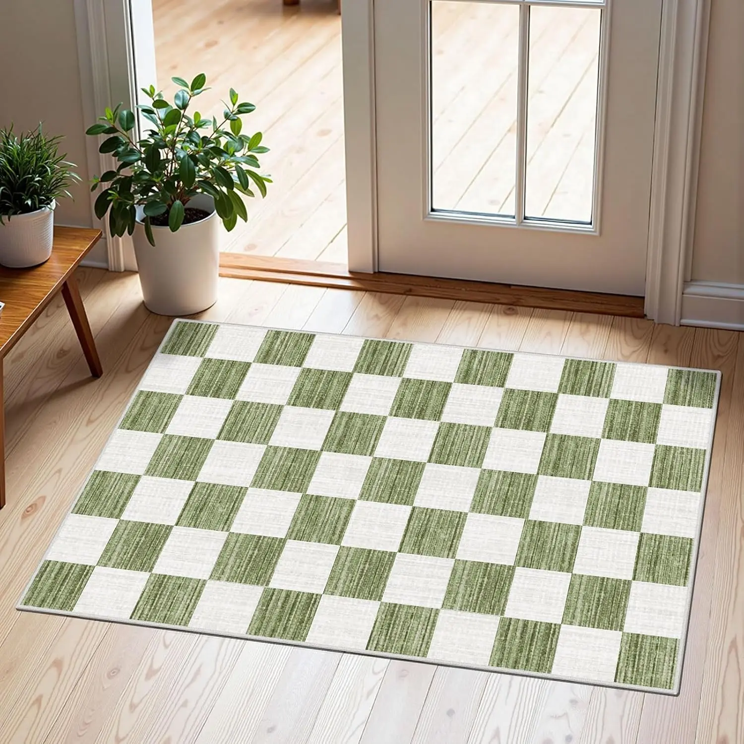 Checkered - Green / White