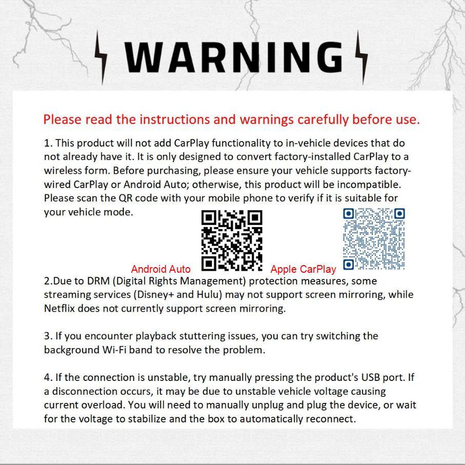 2026 New 4-in-1 CarPlay Wireless Adapter - iPhone/Android Compatible | Fast Connection, Hands-Free Calling, AirPlay, Mirror Link, Netflix, Youtube type-c adapter Bluetooth 5.0 fast transmission, ultra-HD stereo sound