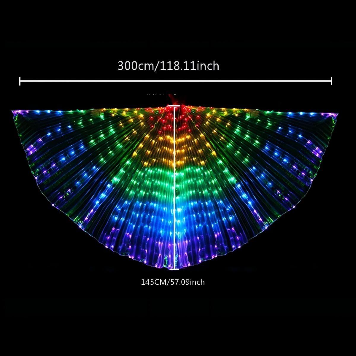 LED Glowing Butterfly Wings, 360° Stage Cape, Flashing Mode, Battery Powered, Perfect for Belly Dance, Carnival, Party Performances, Weddings, Night Shows