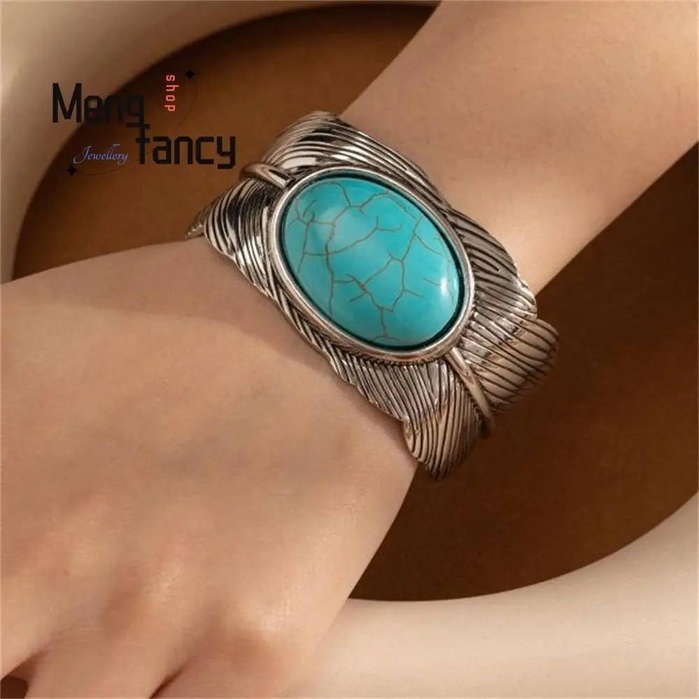 High-Grade Feathered Peacock Bracelet, Creative Exquisite Luxury Fashion Accessory, Best-Selling Handicraft Costume Jewelry, Female, Bangles