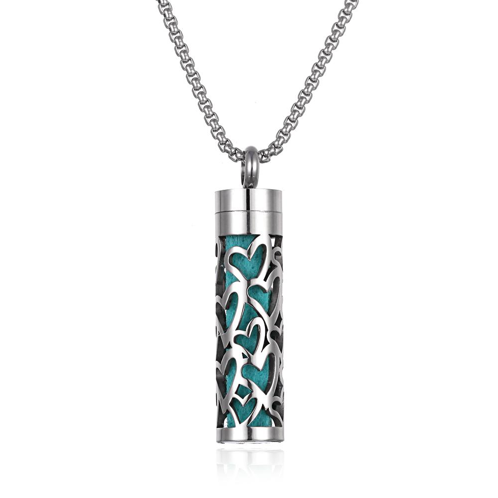 New Aromatherapy Essential Oil Diffuser Necklace - Stainless Steel Open Locket, Stainless Steel Jewelry, 70cm Chain, 1pc Perfume Pad, Everyday Wear Costume Jewelry Necklace
