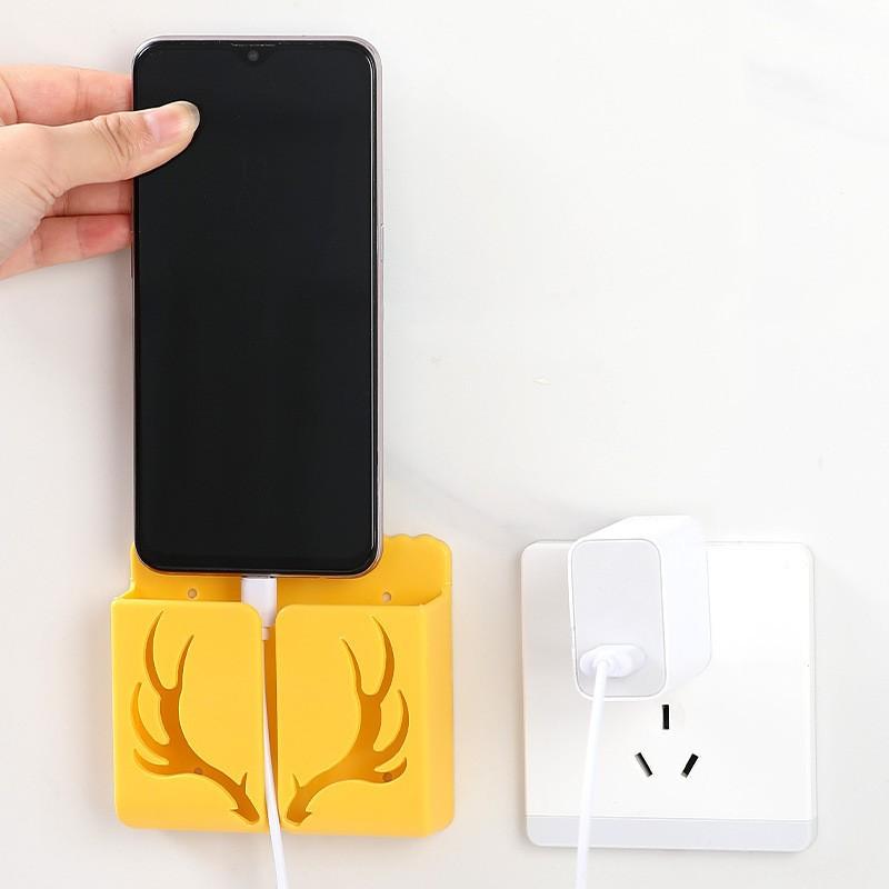 Wall-Mounted Remote Control Storage Box, Phone Charging Stand, Office Supplies Organizer, Convenient Hanging Compartment, 1pc
