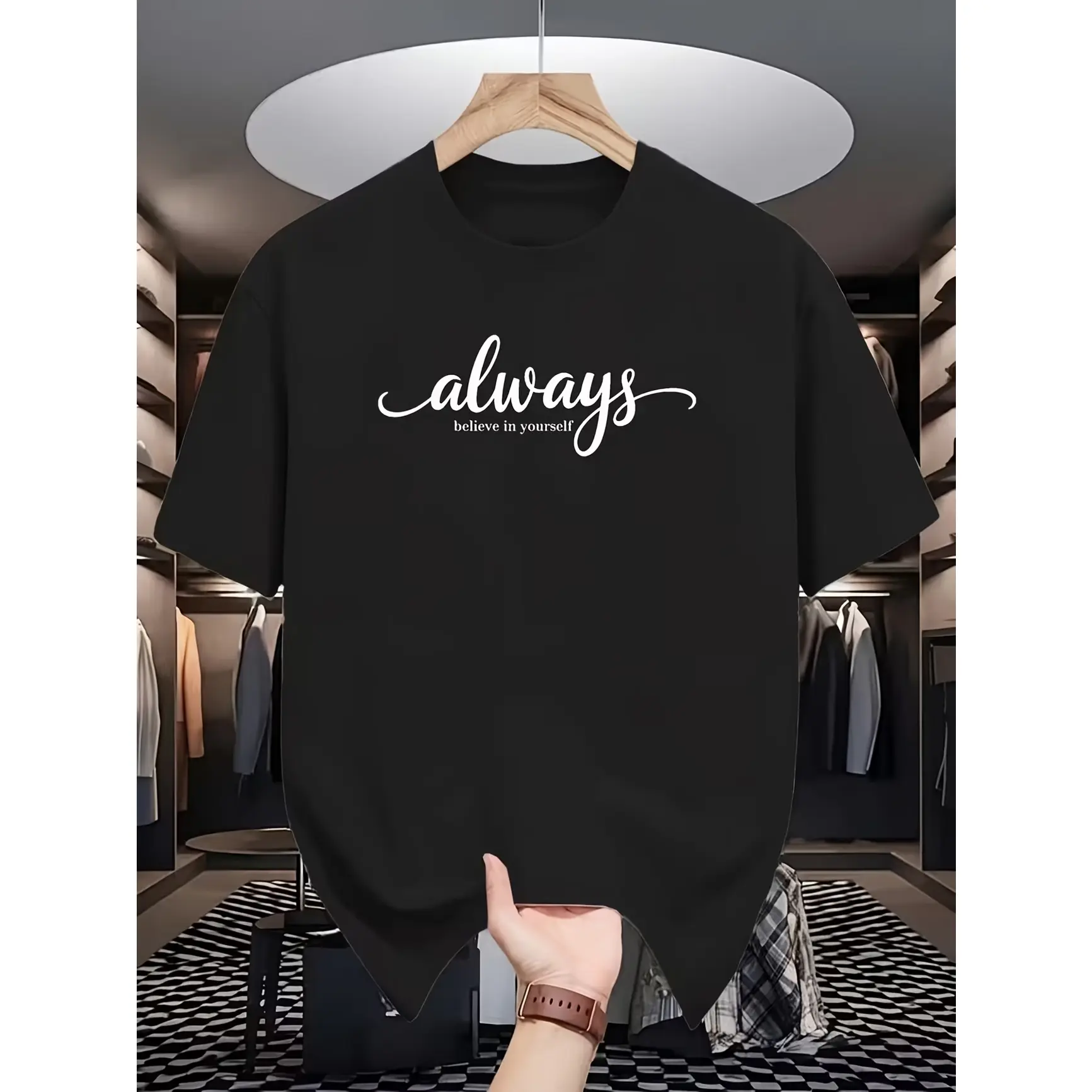 Always Believe In Yourself Inspirational Graphic T‑Shirt, Comfort Cotton Oversized Fashion Outfit, Positive Quote Tee, Valentine Gift, Best Holiday Present for Him Her Family Friends